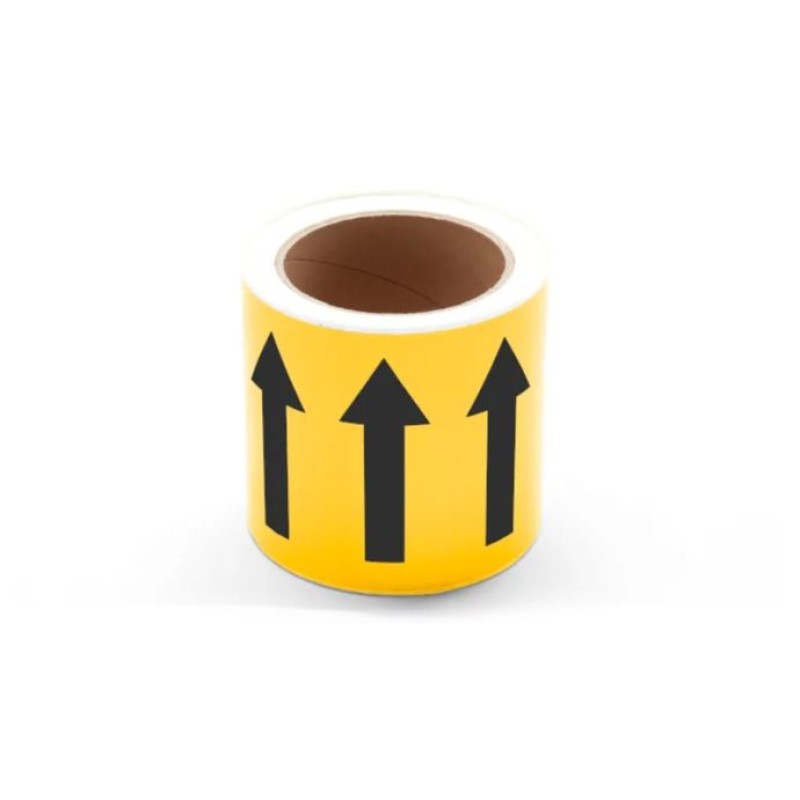 PLPM100000B4SG.ARROW - PLPM DIRECTIONAL POLYSTER LABEL 100 mm CONTINUOUS YELLOW: SHOOTER (25 m)