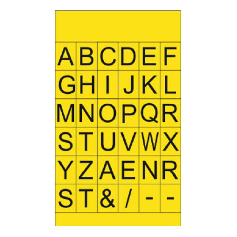 PLB42577 - PLB ACRYLIC KIT: 14x19 mm YELLOW 360 pcs./KIT: A-Z
