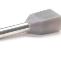 PEM-TCEF7508F - Ізольовані наконечники типу "трубчасті" розміром L=8,0 мм для проводу 0,75 мм2 х 2 сірого кольору (100 шт/пак)