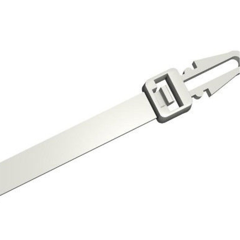 PKB-150SM-9 - Хомут пластиковий зі спец кріпленням розміром 150 х 3,6 мм білого кольору (100 шт/пак)