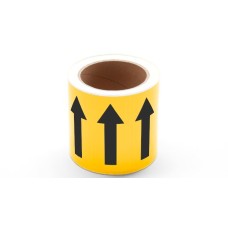 PLPM100000B4SG.FGAS - Наліпки поліестерові безперервні типу PLPM розміром 100мм в катушках по 25 м жовтого кольору (ЛЕГКОЗАЙМИСТИЙ ГАЗ)