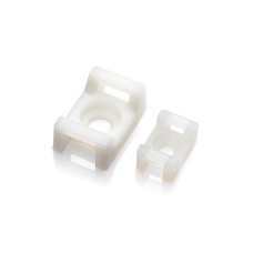 PKB-SM2-9 - Кріплення розміром 15х10 мм під гвинт для хомутів білого кольору (100 шт/пак)