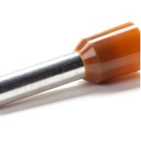 PEM-CEF1018F - 10mm2 x 18mm2 brown insulated sleeve end cap (100 pcs.)