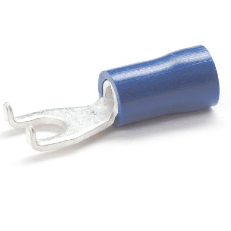 PEM-BFS43 - FORK TERMINAL WITH PROTECTION. INSULATED 1.5 - 2.5 mm2 / 4 mm BLUE (100 pcs.)