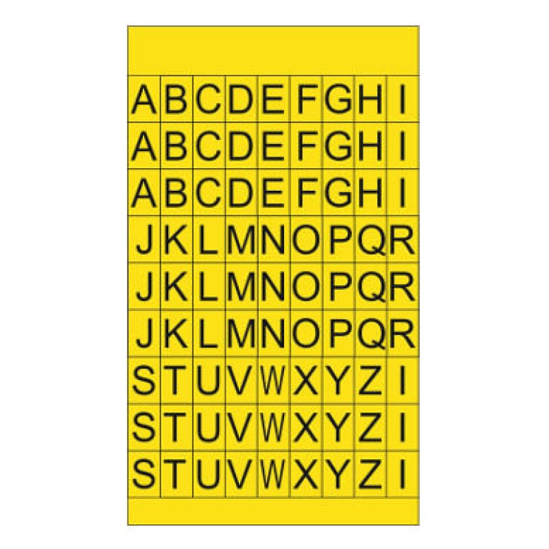 PLB42537 - PLB ACRYLIC KIT: 9x13 mm YELLOW 810 pcs./KIT: A-Z