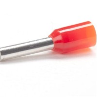 PEM-CEF108F - Ізольовані наконечники типу "трубчасті" розміром L=8,0 мм для проводу 1,0 мм2 червоного кольору (100 шт/пак)