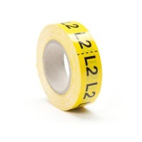 PLP019000V40.L2 - PLP LABEL VINYL LAM. 19 mm x 20 mb YELLOW/ BLACK: L2 (6 rolls)