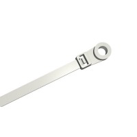 PKB-300M6-9 - CLAMPING CLAMPS 305 x 7.6 mm fixed with M6 bolt WHITE (100 pcs.)