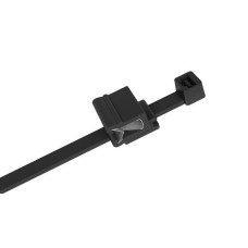 PKB-20048ECV-0 - Хомут пластиковий розміром 200 х 4,8 мм з самофіксуючій затискачом 1-3 мм  чорного кольору (100 шт/пак)