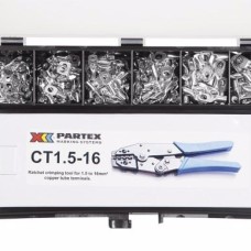 KIT-COL1 - Набір неізольовані кільцеві мідні кабельні наконечники під провід 1,5 - 16,0 мм2 та інструмент КТ1,5-16