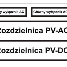 PLB43018PV - Набір наліпок з вінілу типу PLB розміром 120х26,3 мм на листах білого кольору з написом "Головний вимикач..." (40 шт)