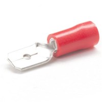 PEM-RM63/VR - Ізольовані наконечники типу "мама" розміром 6,3 х 0,8 мм для проводу 0,5 - 1,5 мм2 червоного кольору (100 шт/пак)