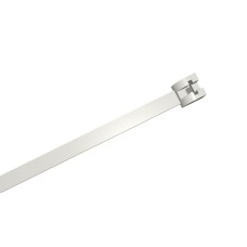 PKB-20035MB-9 - Хомут пластиковий з металевим замком розміром 200 х 3,5 мм білого кольору (100 шт/пак)