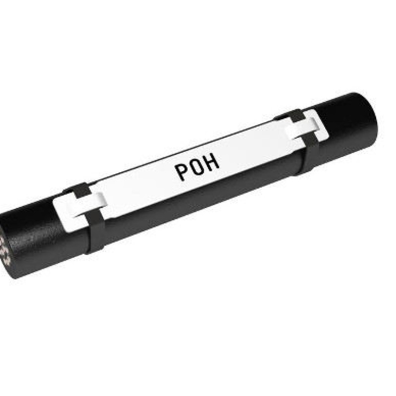 POH12082AA9 - Тримач типу POH (L=82 мм) для профіля тиру РО-68 та маркувальних бірок типу РК (12 шт.), білого кольору (100 шт/пак)