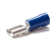 PEM-BF66/08/VR - Ізольовані наконечники типу "чоловічі роз'єми" розміром 6,3 х 0,8 мм для проводу 1,5 - 2,5 мм2 синього кольору (100 шт/пак)
