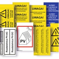 PLB-PV-SET1 - PLB WINYL KIT: SET OF LABELS FOR PHOTOVOLTAIC INSTALLATION 27 pcs./KIT.