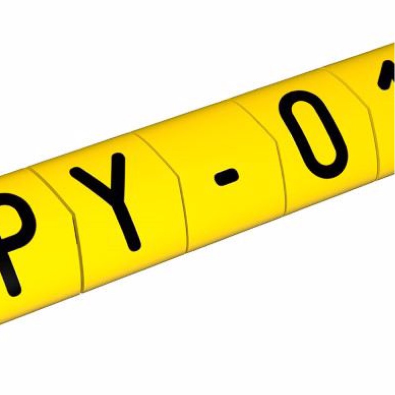 PY-01003BV40.W - Маркувальна бірка типу РY-01 (0,2 - 0,7 мм2), жовтого кольору, напис "W" (1000 шт/пак)