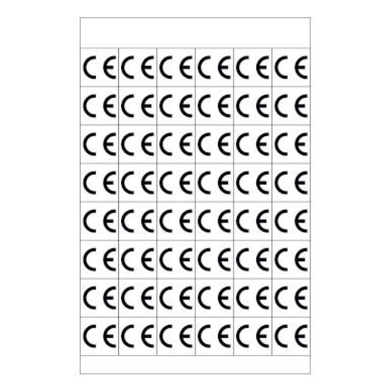 PLB42297 - PLB POLYESTER KIT: 14x14 mm SILVER 480 pcs./KIT: CE SIGN