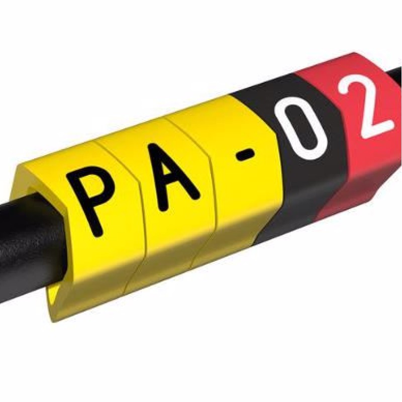 PA-10003PG40.0X - Набір маркерів типу РА-10 (1,5 - 4,0 мм2) від 0-9 (250 шт), жовтого кольору