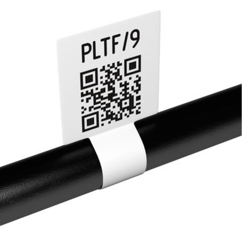 PLTF2528066PP9 - Наліпки з поліолефіну типу PLTF типу "ФЛАЖОК" розміром 66х28 мм (флажок 25,5х28 мм) білого кольору (2 000 шт/котушка)