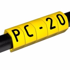 PC-30003PV40.F - Маркувальна бірка відкритого типу РC-3 (3,0 - 4,0 мм2), жовтого кольору, напис "F" (200 шт/пак)