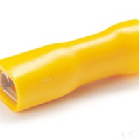 PEM-YF66/FI/VR - Ізольовані наконечники повністю типу "мама" розміром 6,3 х 0,8 мм для проводу 4,0 - 6,0 мм2 жовтого кольору (100 шт/пак)