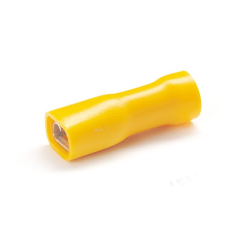 PEM-YF66/FI/VR - FULLY INSULATED SOCKET 4.0 - 6.0 mm2 / 6.3 x 0.8 mm YELLOW (100 pcs.)