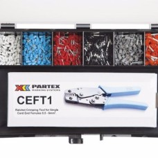 KIT-CEF1G - Набір ізольованих наконечників під провід 0,25 - 4,0 мм2 (стандарт G) та інструмент CEFT01