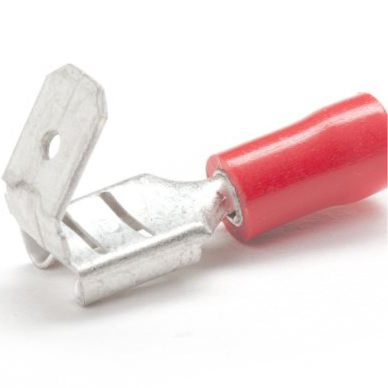 PEM-RPB63/VR - INSULATED SOCKET WITH DEGREE 0.5 - 1.5 mm2 / 6.3 x 0.8 mm RED (100 pcs.)