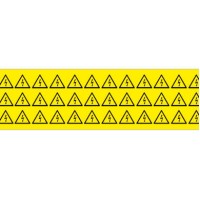 PLC013013A40.LIT - Набір наліпок акрилових типу PLC розміром 13х13х13 мм на листах жовтого кольору з символами "знак блискавка в трикутнику" (540 шт)