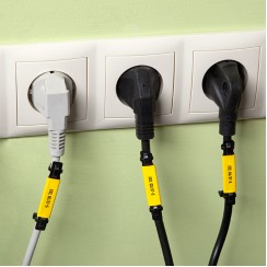 PLL20437S04 - Наліпки типу PLL поліестерові матові розміром 60х36 мм жовтого кольору на формате А4 (21 шт/арк)