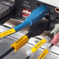 PF-10021KT49 - Перфорований аркуш формату А4 типу PF з жовто-білими бірками розміром 10х21 мм (594 шт/аркуш)