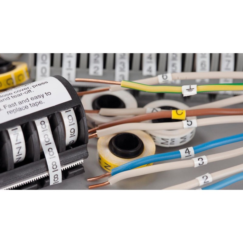 PLD30809V090 - PLD DISPENSER WITH LABEL ROLLS 5.0 mm x 2.7 m WHITE: 0-9