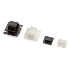 PKB-R191-0 - Self-adhesive cable holder 19 x 19 mm for 4-5 mm cables BLACK (100 pcs.)