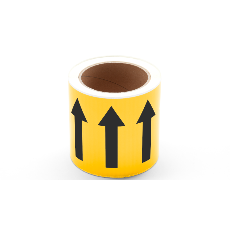 PLPM100000B4SG.ARROW - PLPM DIRECTIONAL POLYSTER LABEL 100 mm CONTINUOUS YELLOW: SHOOTER (25 m)