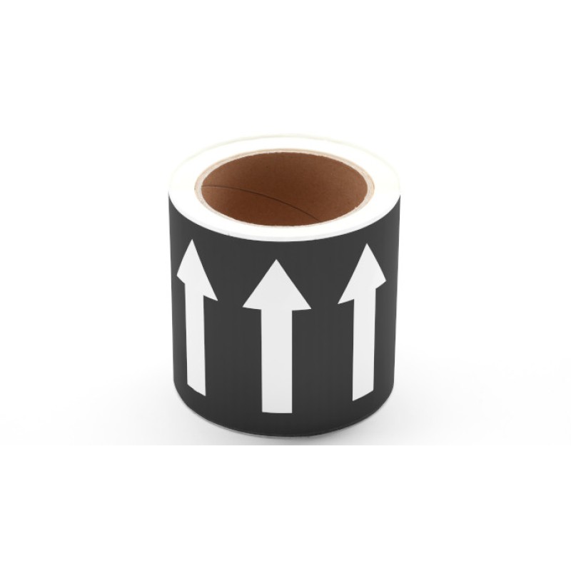 PLPM100000B4SG.ARROW - PLPM DIRECTIONAL POLYSTER LABEL 100 mm CONTINUOUS YELLOW: SHOOTER (25 m)