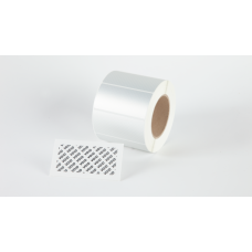 PLT026010DSEC/3 - Наліпки типу PLT (пломба) поліестерові матові розміром 26х10 мм сріблястого кольору (10 000 шт/катушка)