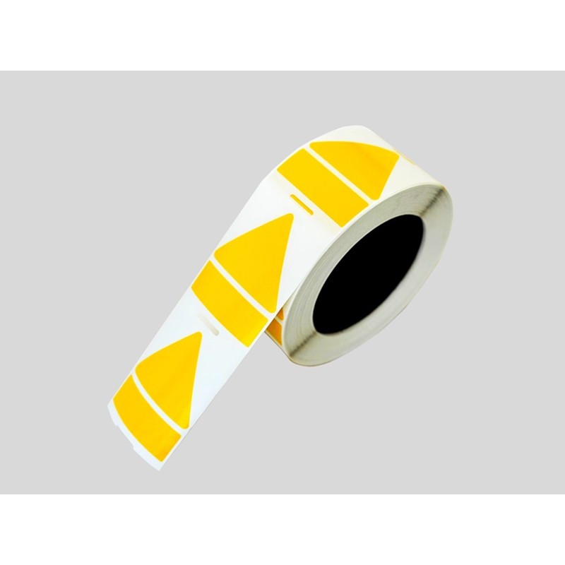 PLT5018050B4VM - PLT LABEL VINYL MATT. TRiangular 50x50x50 mm (50x18 mm) YELLOW (500 pcs.)
