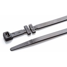 PKB-320CT - Хомут пластиковий в перфорований кабельний короб розміром 320 х 7,6 мм чорного кольору (100 шт/пак)