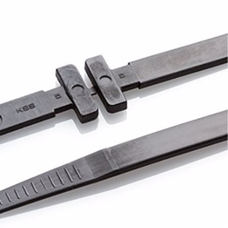 PKB-320CT - Хомут пластиковий в перфорований кабельний короб розміром 320 х 7,6 мм чорного кольору (100 шт/пак)