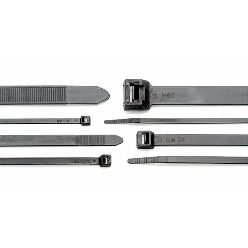 PKBS-140 - UV-RESISTANT Clamping Band 140 x 3.6 mm BLACK (100 pcs.)