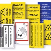 PLB-PV-SET1 - PLB WINYL KIT: SET OF LABELS FOR PHOTOVOLTAIC INSTALLATION 27 pcs./KIT.