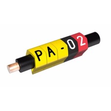 PA-02003PG40.0X - Набір маркерів типу РА-02 (0,2 - 1,5 мм2) від 0-9 (250 шт), жовтого кольору
