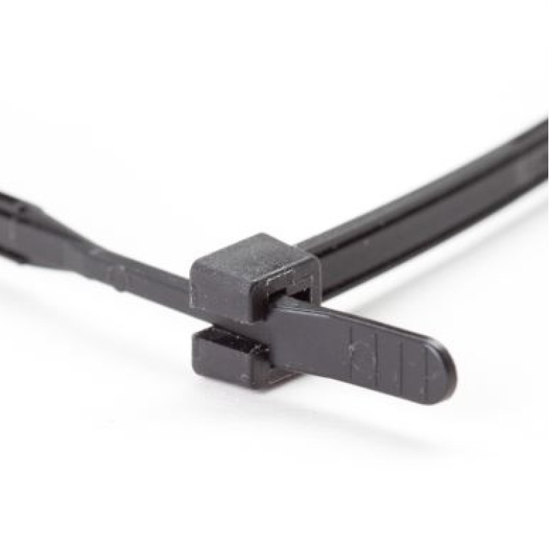 PKB-30048OH-0 - UV-RESISTANT CLAMPS 300 x 4.8 mm WITH OPEN HEAD BLACK (100 pcs.)