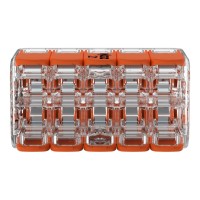 221-420 Зрощувальний з'єднувач з важелями; для всіх типів провідників; макс. 4 мм²; 10-жильний; прозорий корпус; Температура навколишнього повітря: макс. 85°C (T85); 4,00 мм²; прозорий