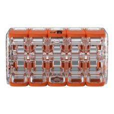 221-420 Splicing connector with levers; for all conductor types; max. 4 mm²; 10-conductor; transparent housing; Surrounding air temperature: max 85°C (T85); 4,00 mm²; transparent