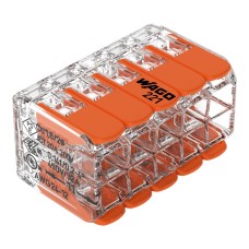 221-420 Splicing connector with levers; for all conductor types; max. 4 mm²; 10-conductor; transparent housing; Surrounding air temperature: max 85°C (T85); 4,00 mm²; transparent