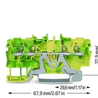 2000-1407 4-conductor ground terminal block;1 mm²;suitable for Ex e II applications;green-yellow
