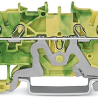 2000-1407 4-conductor ground terminal block;1 mm²;suitable for Ex e II applications;green-yellow