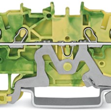 2000-1407 4-conductor ground terminal block;1 mm²;suitable for Ex e II applications;green-yellow